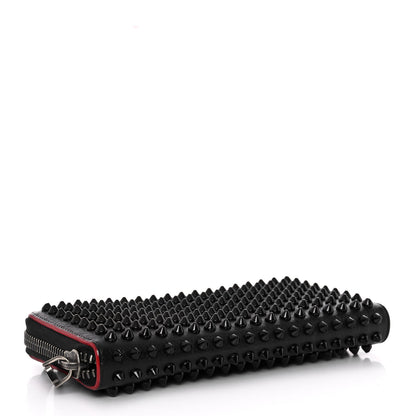 Christian Louboutin Calfskin Panettone Spiked Zip Around Wallet Black 4 of 13