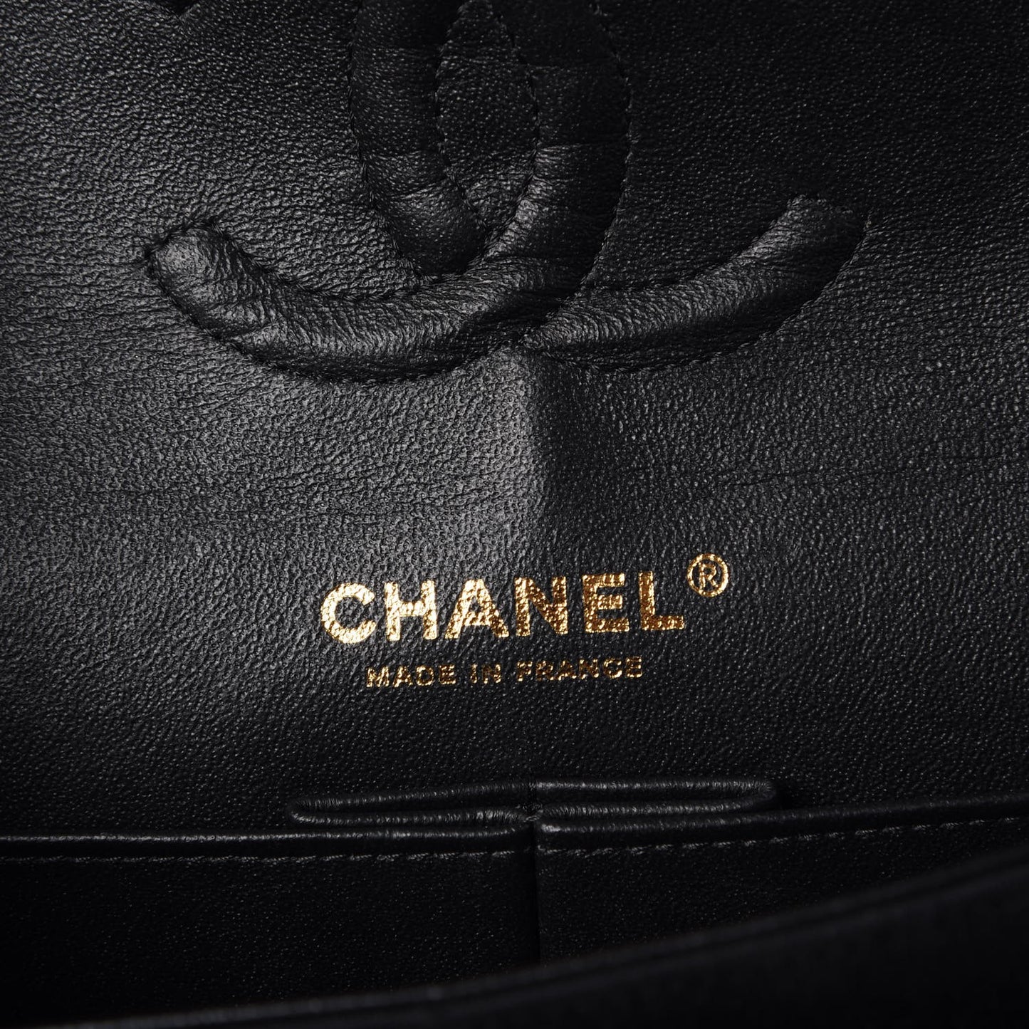 Jersey Quilted Medium Double Flap Black