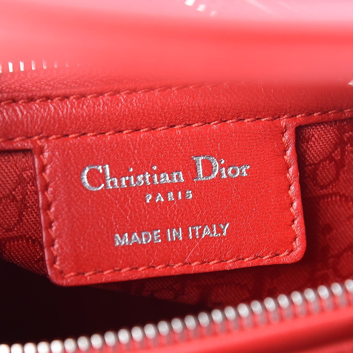 Christian Dior Lambskin Cannage Medium Lady Dior Red 8 of 12