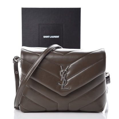 Saint Laurent Calfskin Y Quilted Monogram Toy Loulou Crossbody Bag Faggio 10 of 12