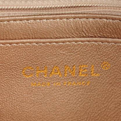 Chanel Metallic Lambskin Perforated Mini Rectangular Flap Light Gold 7 of 8