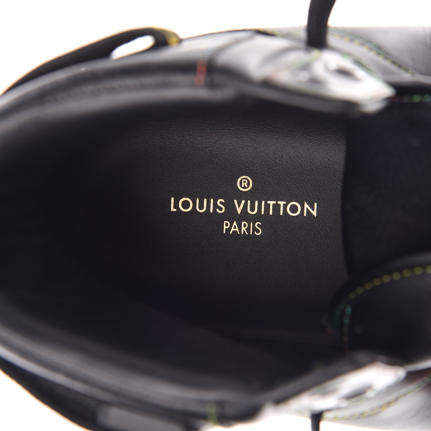 Louis Vuitton Calfskin Rivoli High Top Sneakers 8.5 Black Multicolor 8 of 12
