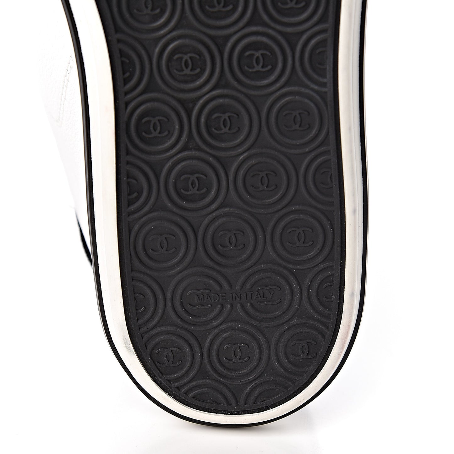 Calfskin Suede CC Sneakers 36.5 White Black