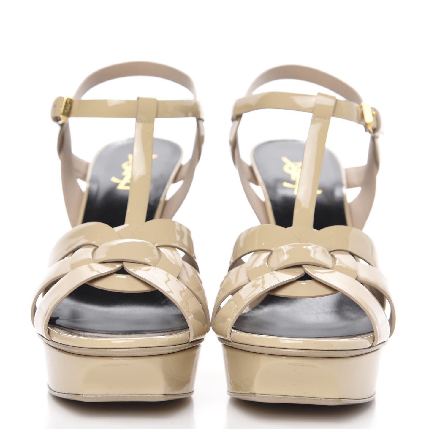Patent Tribute 75 Platform Sandals 41.5 Nude Powder
