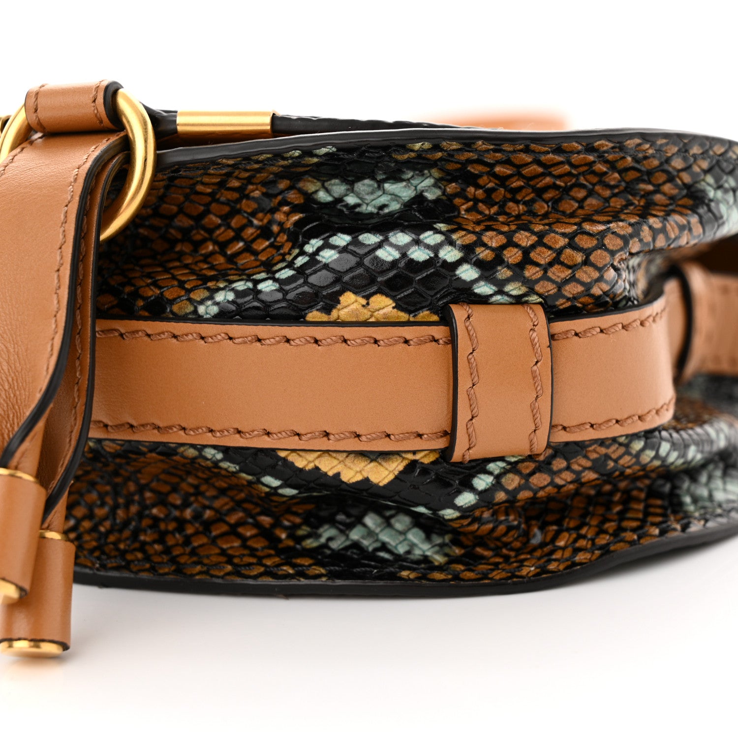 Chloe Python Embossed Calfskin Mini Marcie Round Crossbody Bag Multicolor 9 of 9