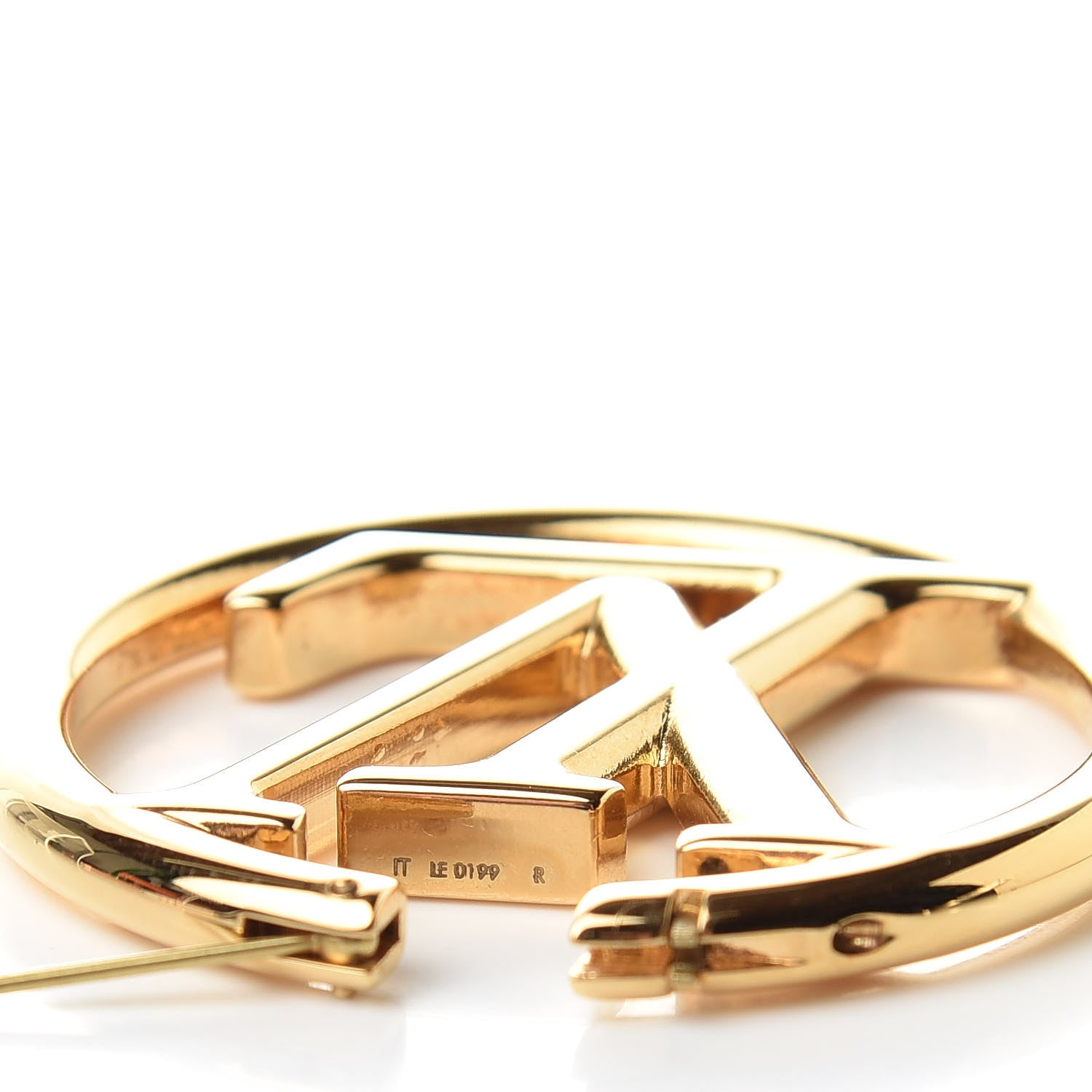 Louis Vuitton Metal Louise Hoop Earrings Gold 4 of 5