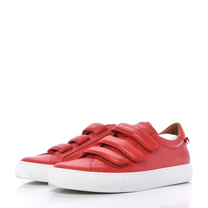 Givenchy Calfskin Velcro Strap Mens Urban Street Sneakers 41 Red 3 of 10