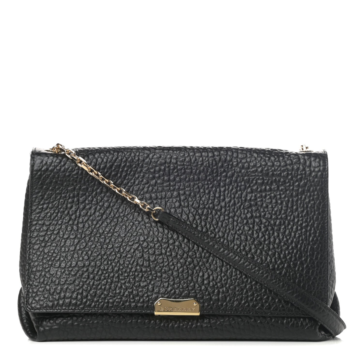 Burberry Signature Grain Large Mildenhall Shoulder Bag Black 1 of 12
