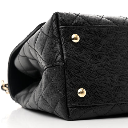 Chanel Caviar Quilted Small Coco Handle Flap Black 10 of 13