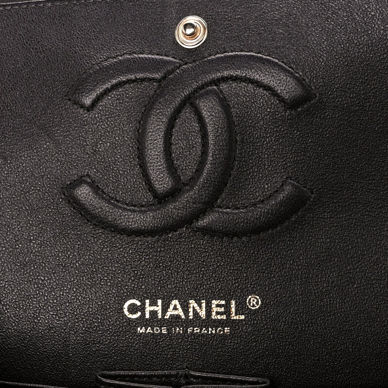 Chanel Lambskin Chevron Quilted Medium Double Flap Black 6 of 11