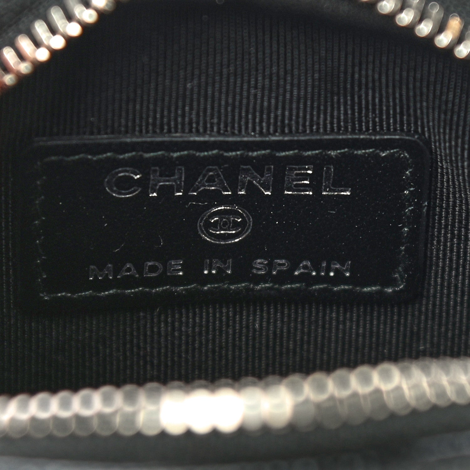 Chanel Iridescent Caviar Quilted Zip Around Classic Coin Purse Black 6 of 11