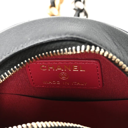 Chanel Lambskin Quilted Chanel 19 Round Clutch With Chain Black 6 of 10