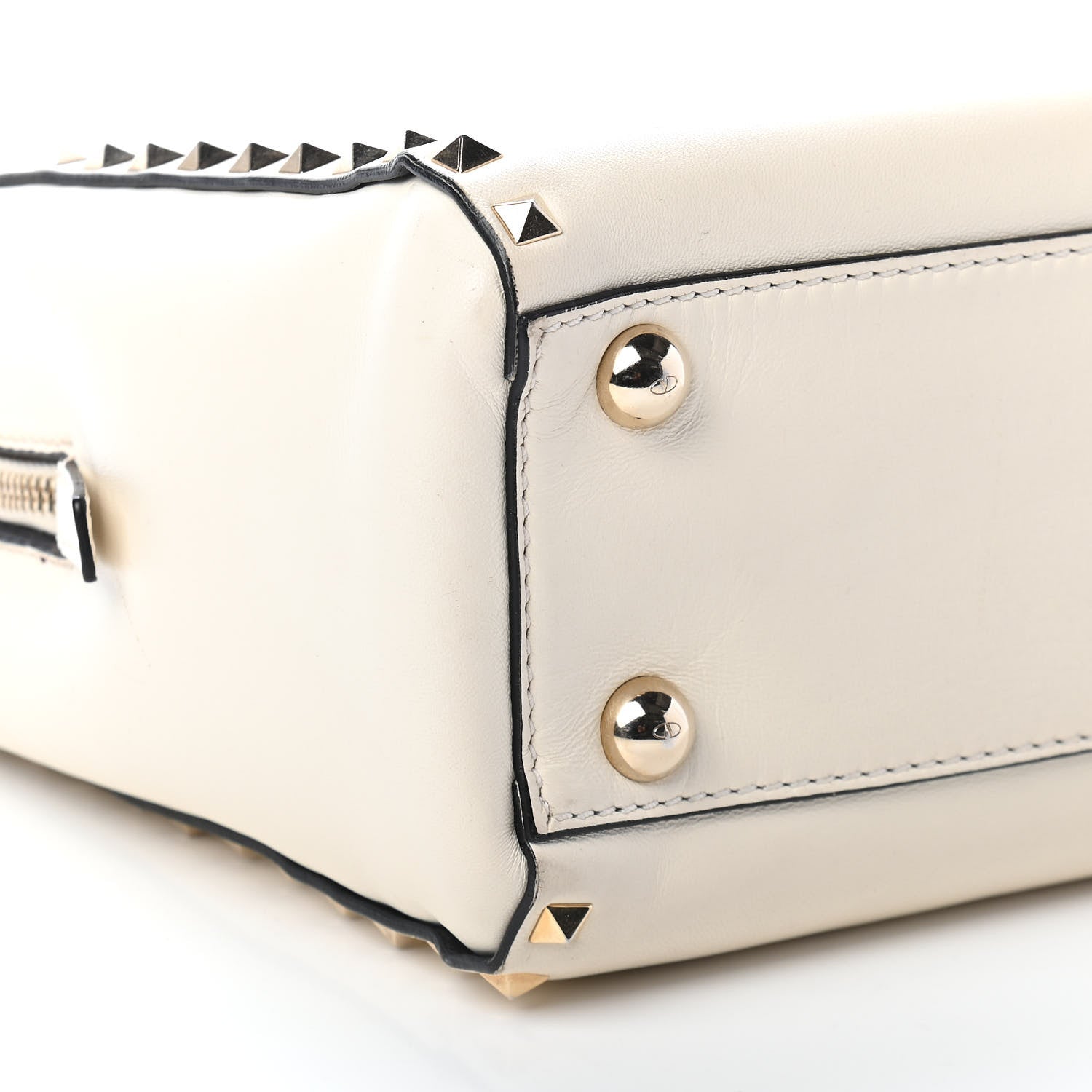 Valentino Garavani Vitello Small Rockstud Top Handle Tote Ivory 5 of 8