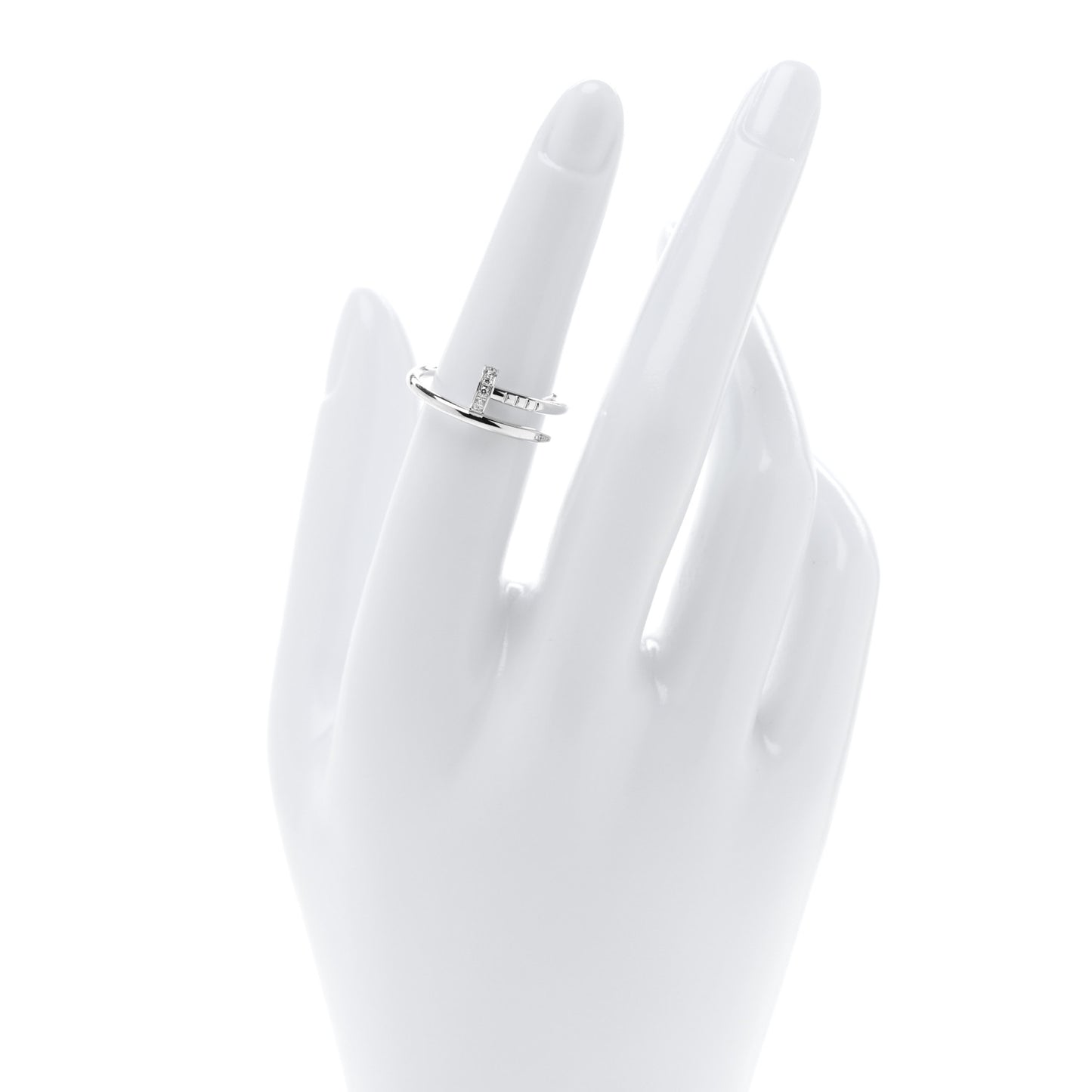 18K White Gold Diamond Small Juste Un Clou Ring 52 6
