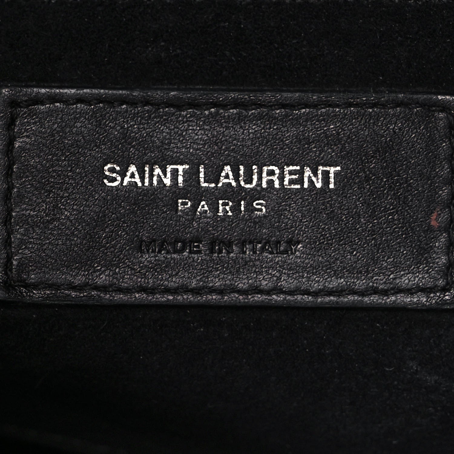 Saint Laurent Calfskin Crocodile Embossed Large Emmanuelle Bucket Bag Black 6 of 13