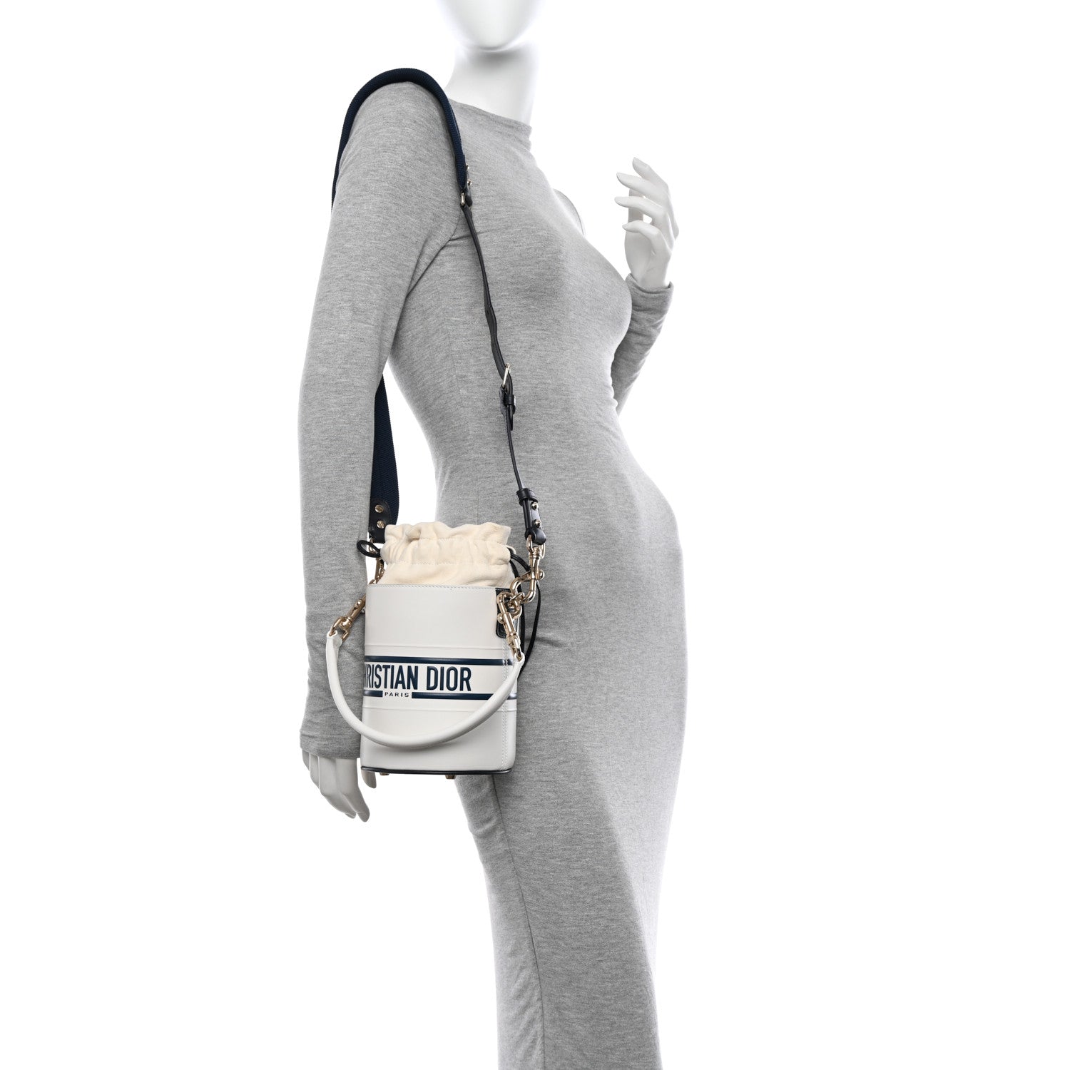 Christian Dior Calfskin Small Dior Vibe Bucket White Multicolor 2 of 10