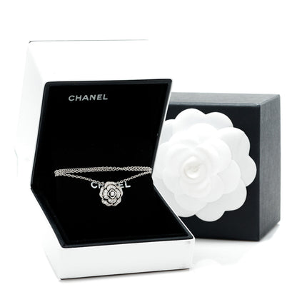 Chanel 18K White Gold Diamond Bouton de Camelia Pendant Necklace 6 of 6