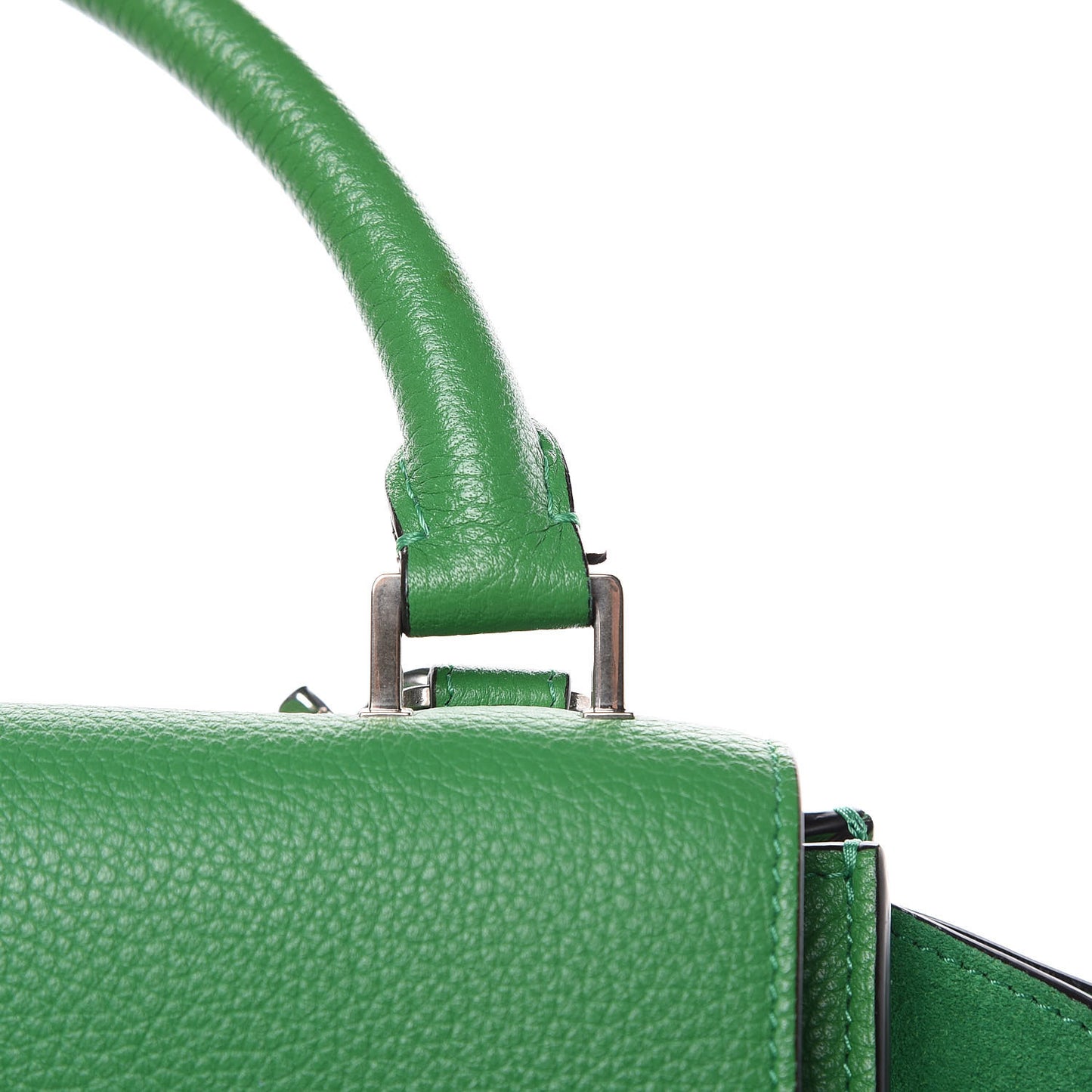 Drummed Calfskin Suede Small Trapeze Mint