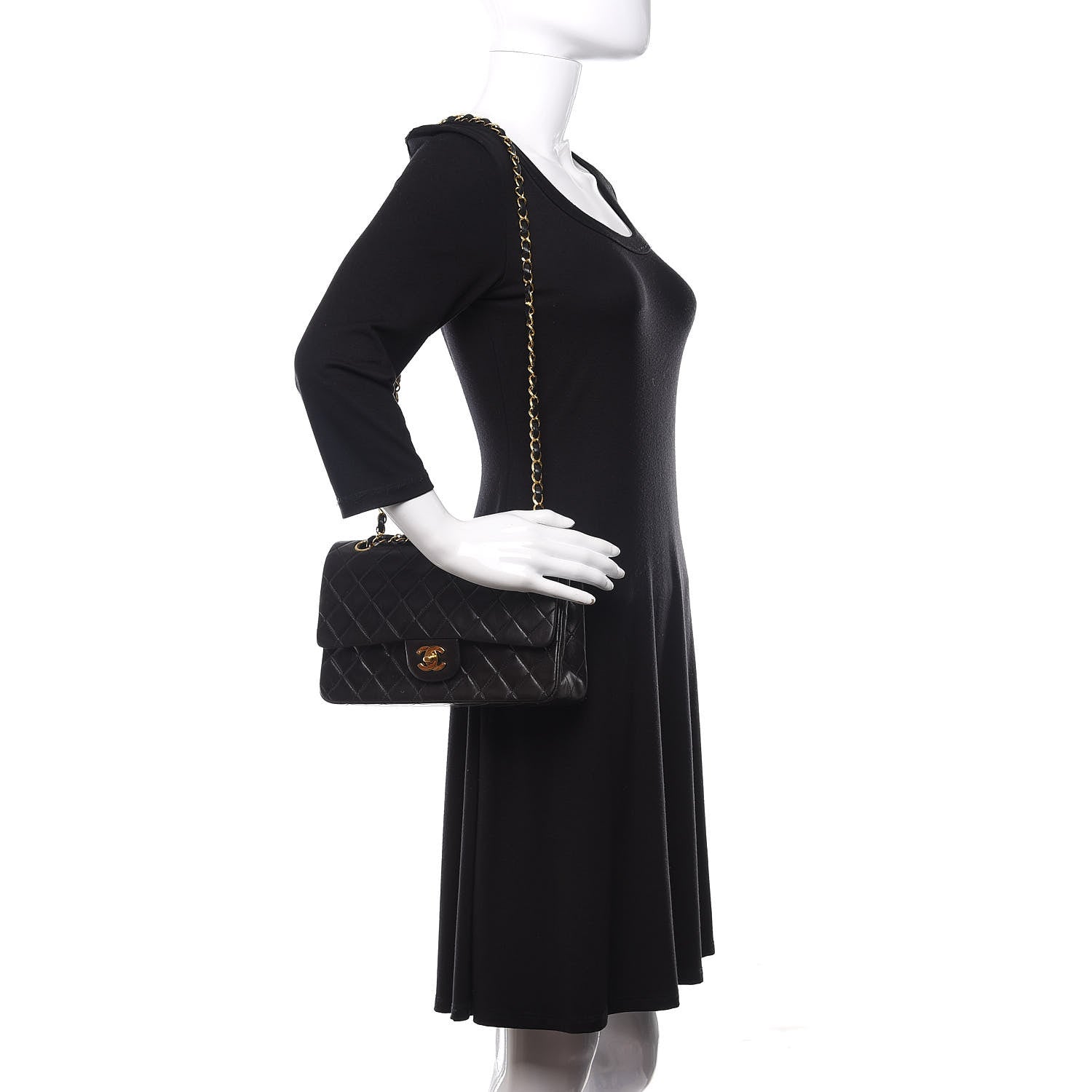 Chanel Lambskin Quilted Medium Double Flap Black 2 of 11