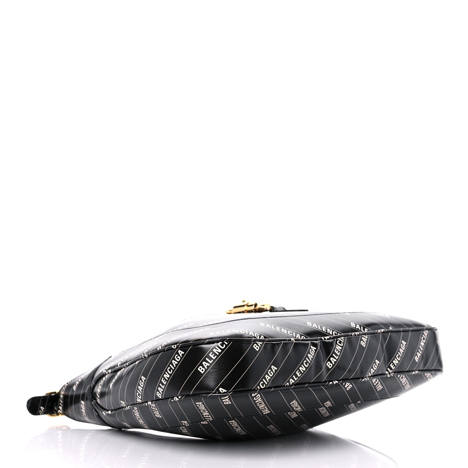 Gucci X BALENCIAGA Calfskin Logo Print Medium Jackie 1961 Hobo Black 4 of 9