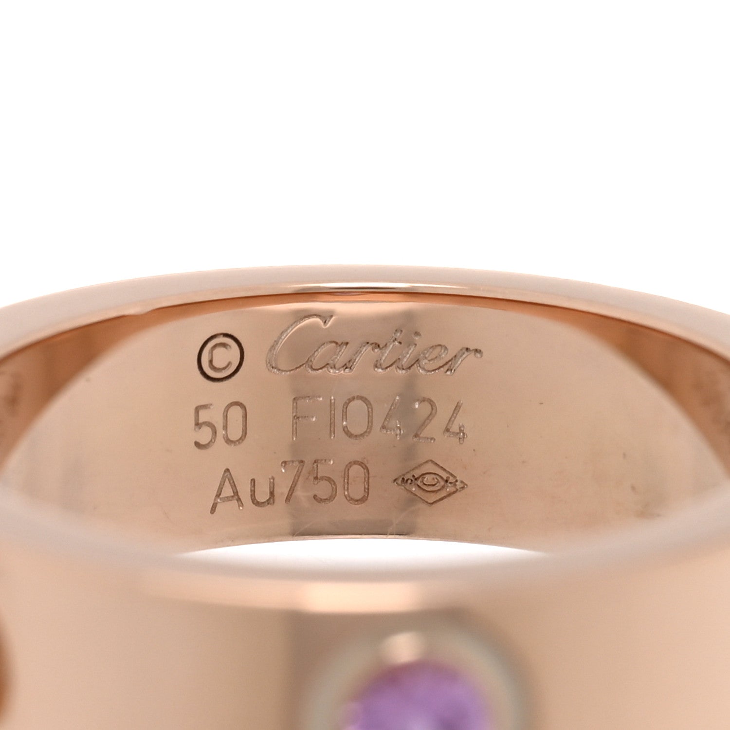 Cartier 18K Pink Gold Pink Sapphire 5.5mm LOVE Ring 50 5.25 4 of 4