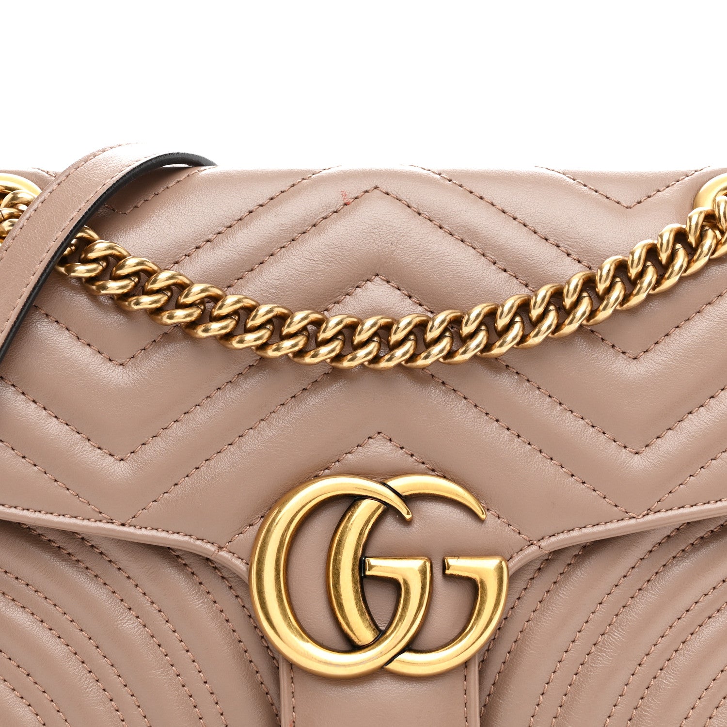 Gucci Calfskin Matelasse Small GG Marmont Shoulder Bag Porcelain Rose 8 of 10
