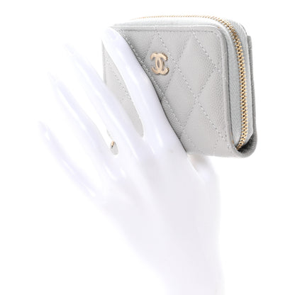 Chanel Caviar Quilted Zip Coin Purse Grey 2 of 8