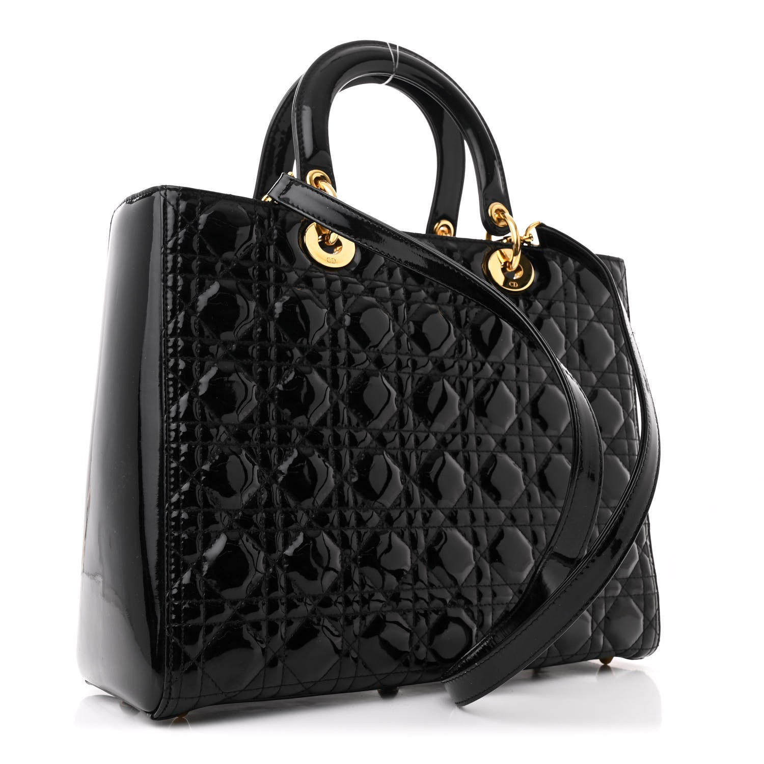 Christian Dior Patent Cannage Large Lady Dior Black 3 of 11