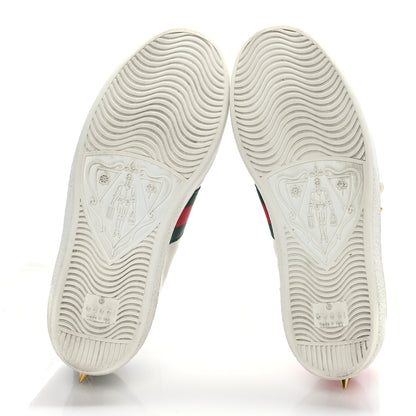 Gucci Calfskin Web Pearl Studded Womens Ace Sneakers 35.5 White 5 of 8