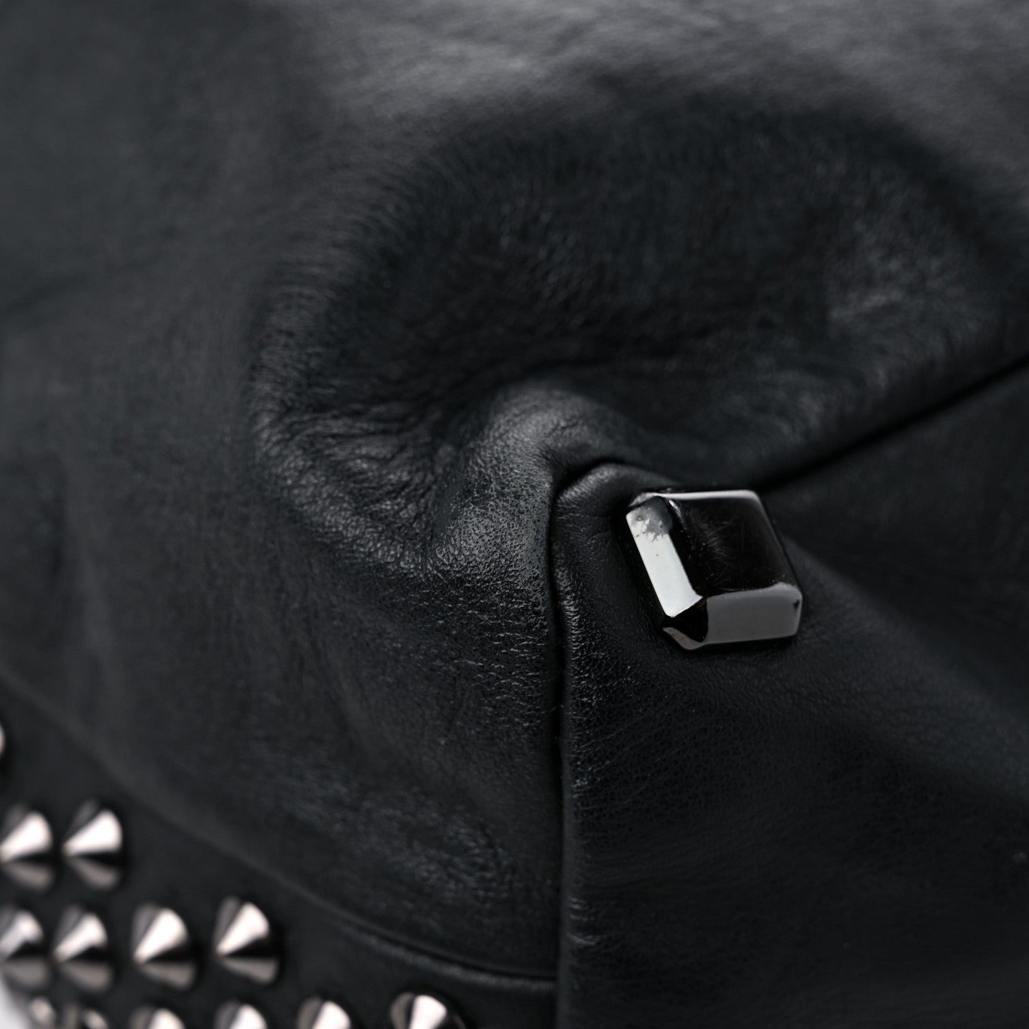MCM Calfskin Studded Tote Black 9 of 15