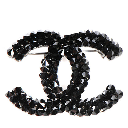 Chanel Crystal Spikes CC Brooch Black 1 of 4