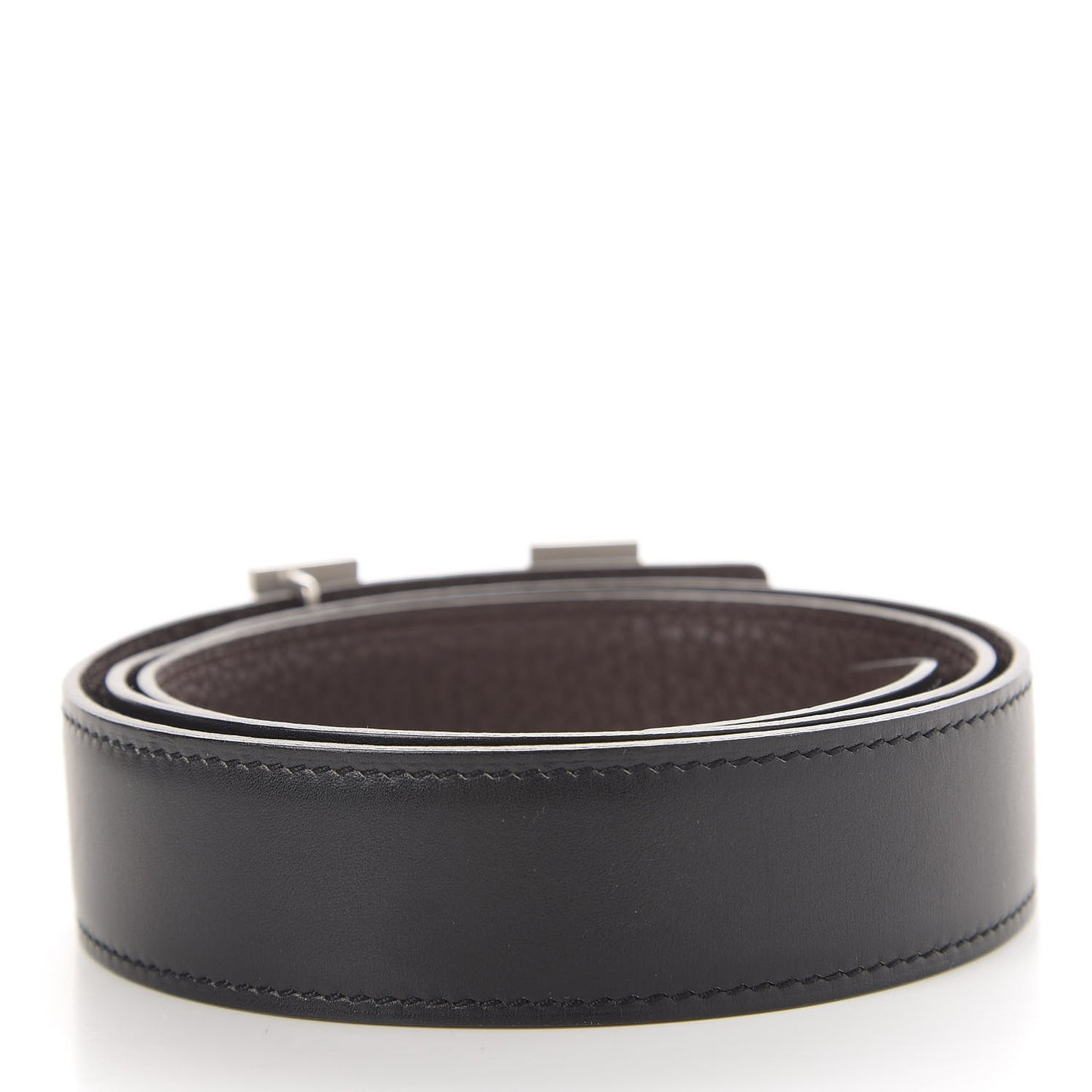 Box Togo Strie 32mm H Belt 90 Black Chocolate