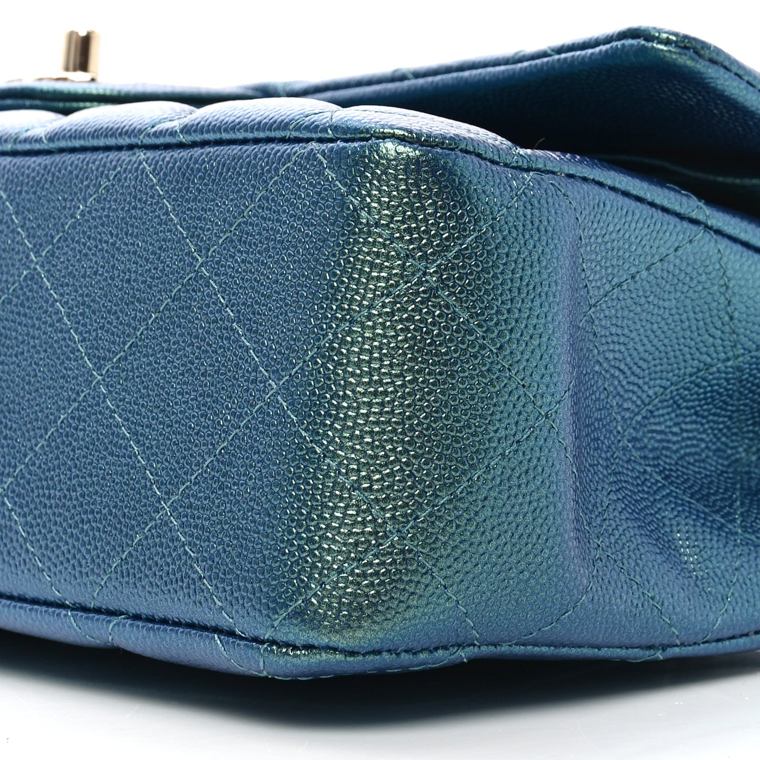 Chanel Iridescent Caviar Quilted Medium Double Flap Green 10 of 11
