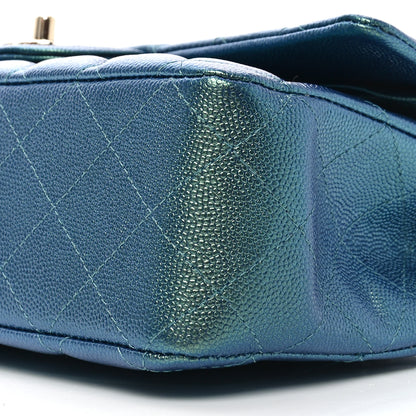 Chanel Iridescent Caviar Quilted Medium Double Flap Green 10 of 11