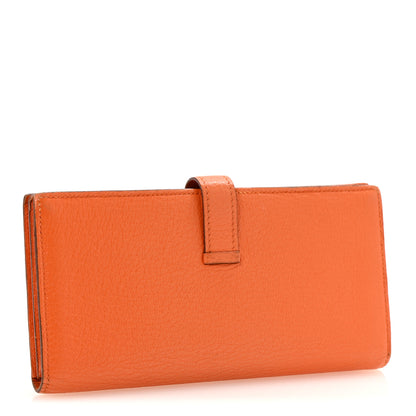 Hermes Chevre Mysore Bearn Gusset Wallet Orange 3 of 10