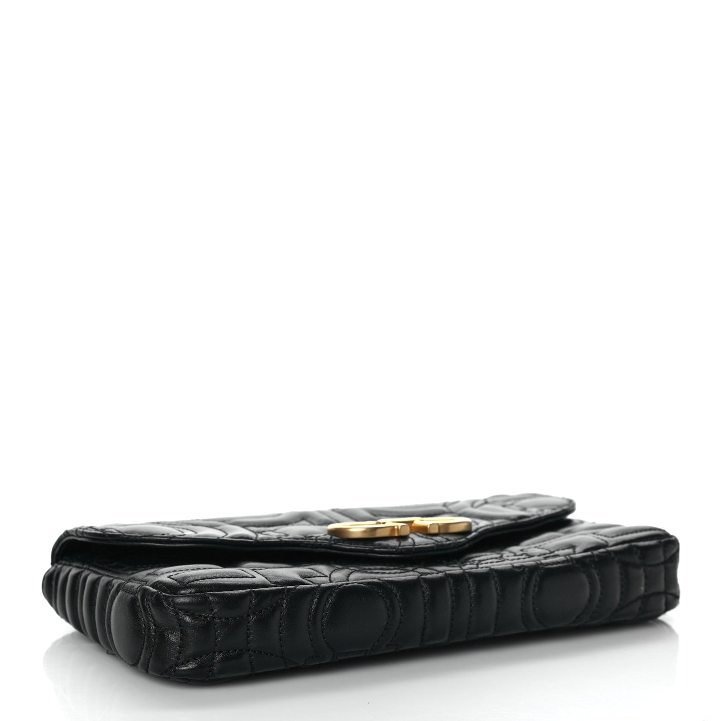 Calfskin Quilted Gancini Mini Bag Black