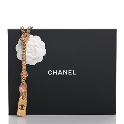 Chanel Metal CC Tags Pendant Choker Gold Pink 5 of 5