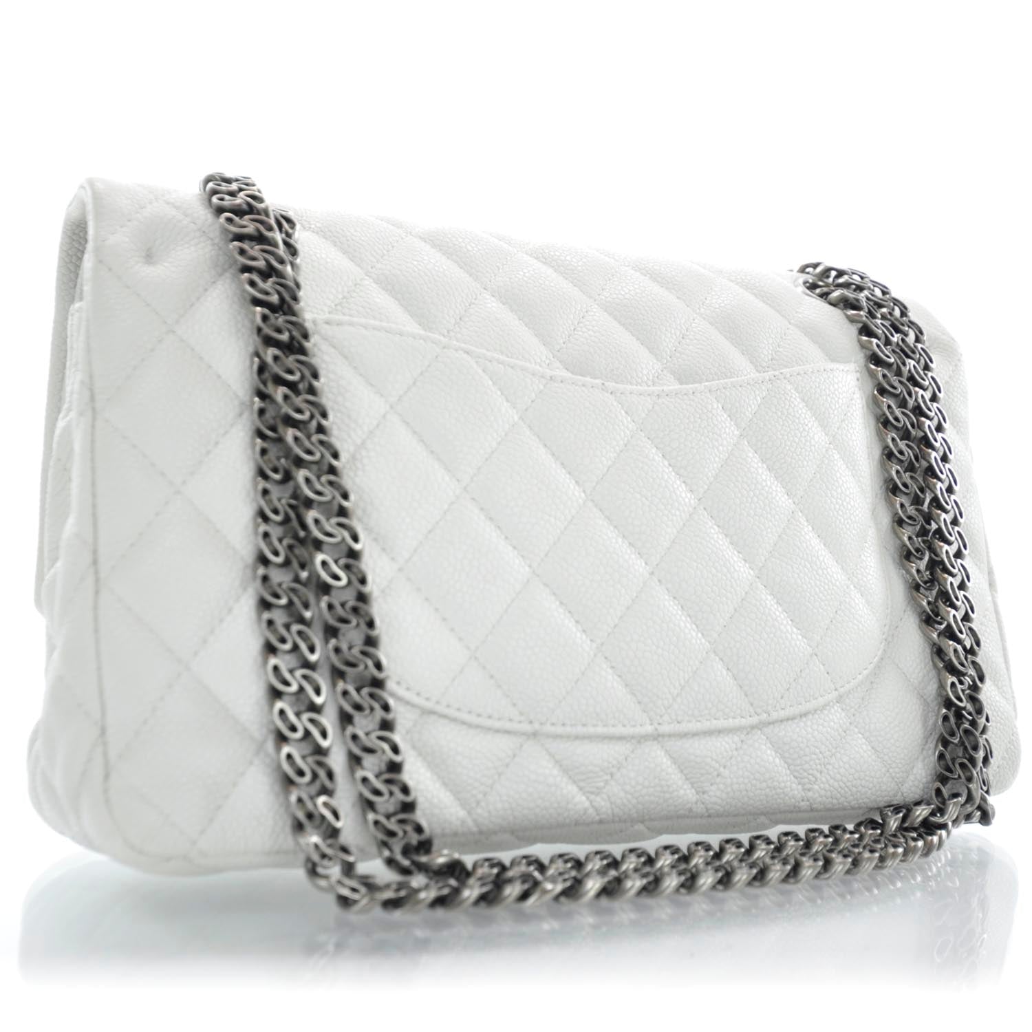 Chanel Caviar 2.55 Reissue 225 Flap White 3 of 10