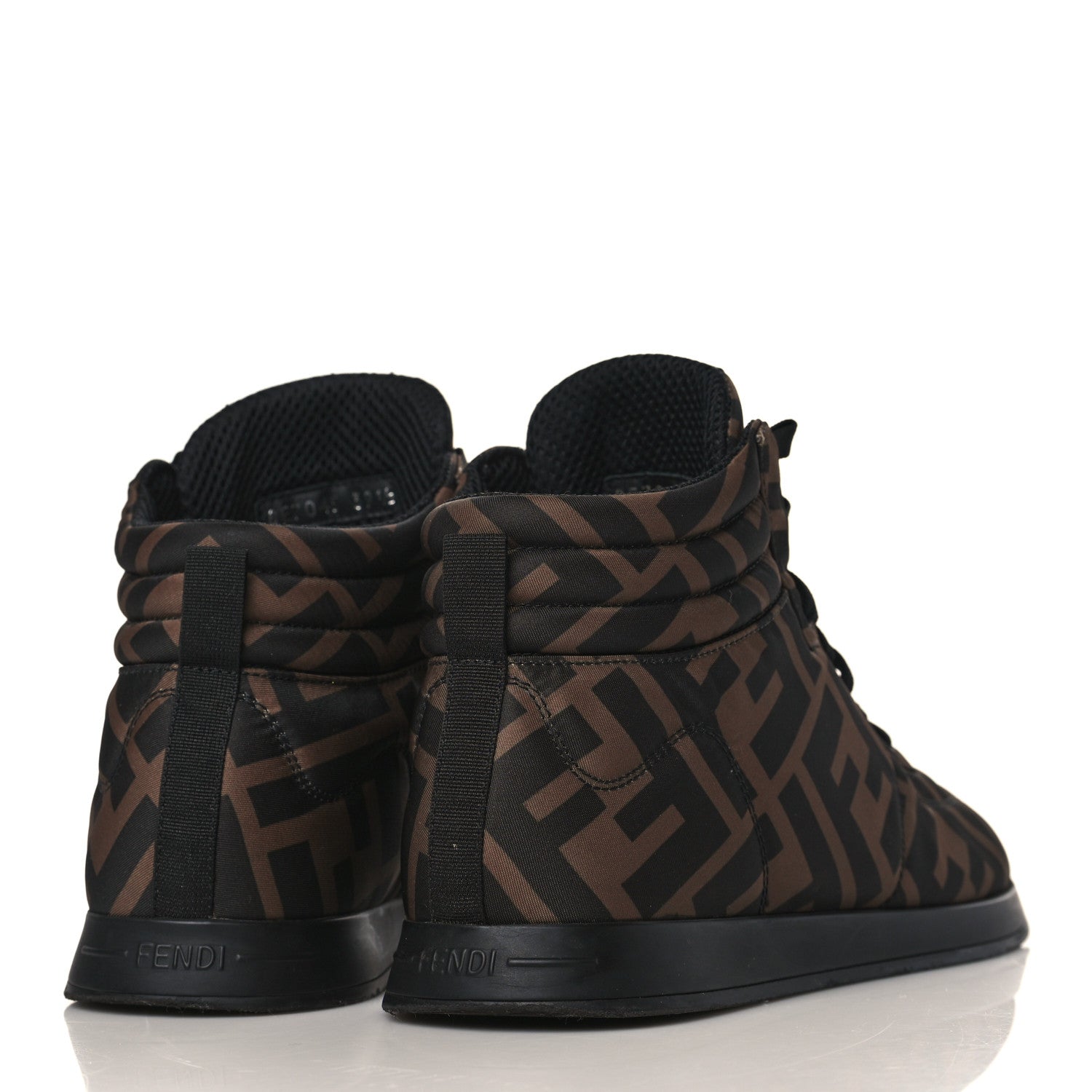 Fendi Nylon FF Reloaded High Top Sneakers 39.5 Tobacco Black 4 of 8