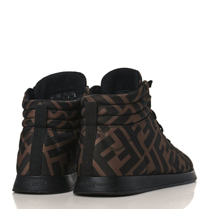 Fendi Nylon FF Reloaded High Top Sneakers 39.5 Tobacco Black 4 of 8