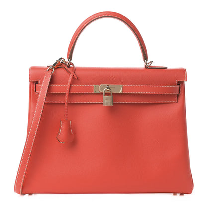 Hermes Epsom Candy Kelly Retourne 35 Rose Jaipur Gold 1 of 11