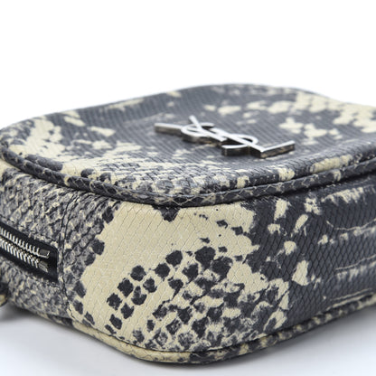 Saint Laurent Python Embossed Calfskin Monogram Blogger Bag Black Beige 5 of 8