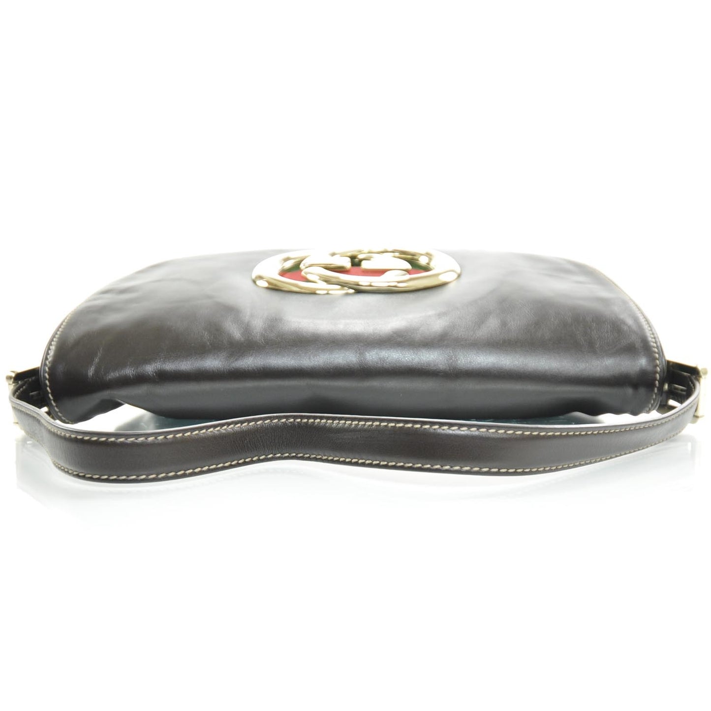 Leather Britt Shoulder Bag Dark Brown