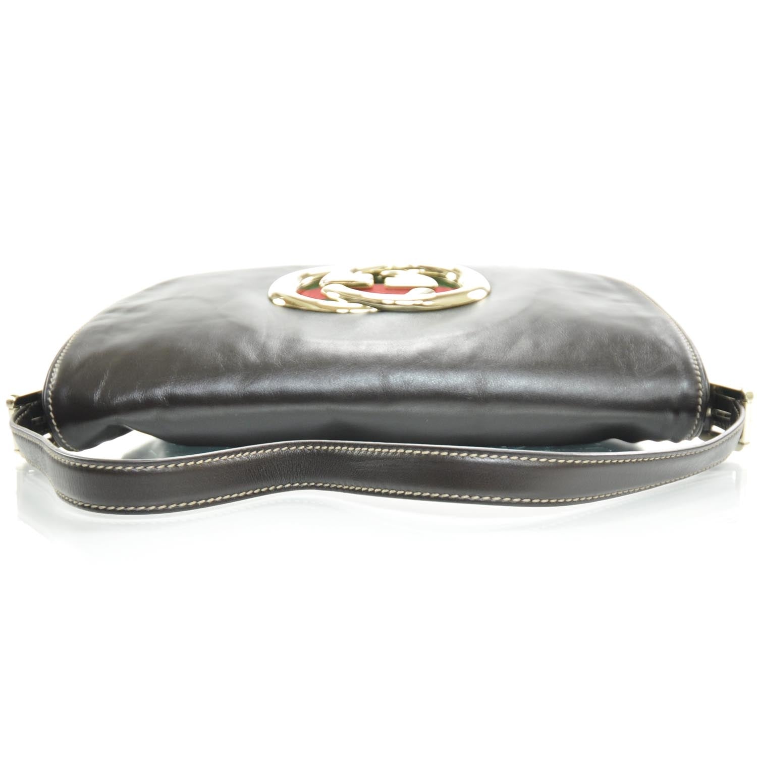 Gucci Leather Britt Shoulder Bag Dark Brown 5 of 8