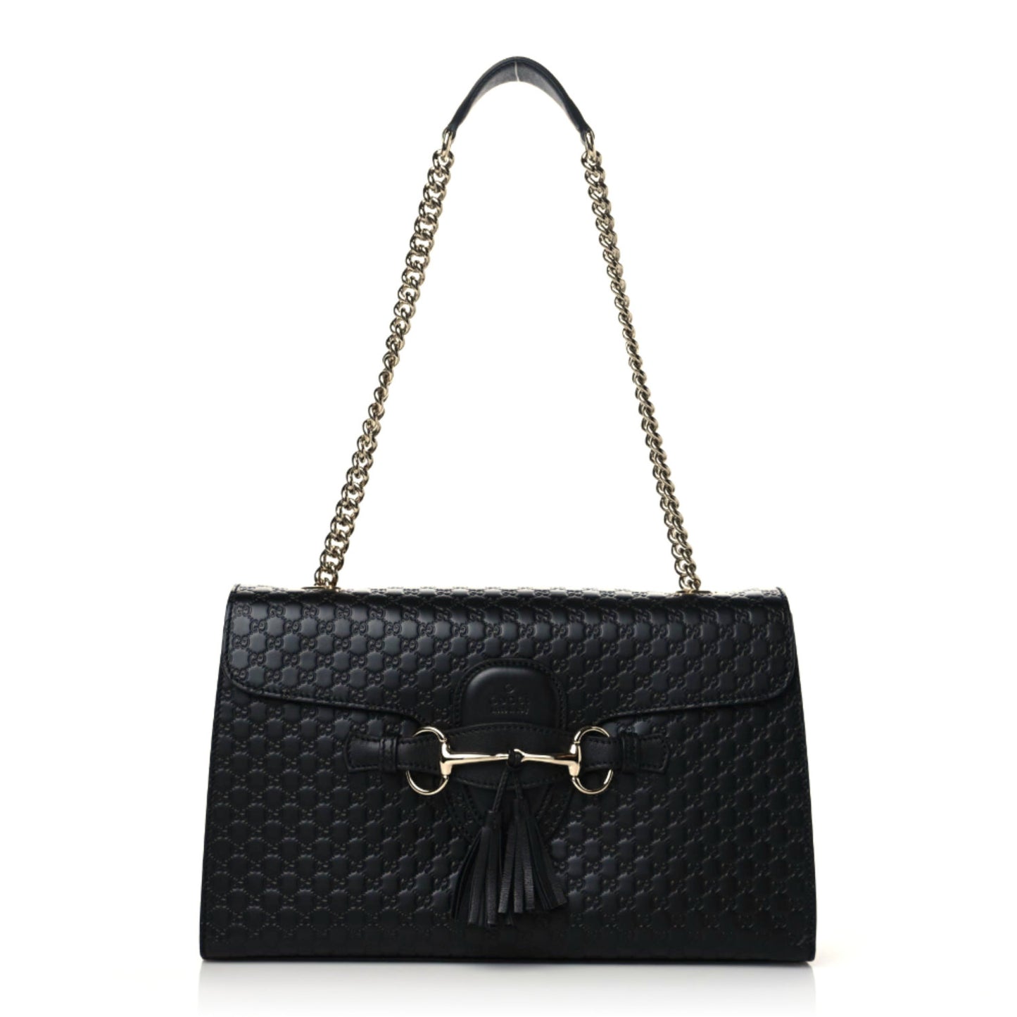 Microguccissima Medium Emily Chain Shoulder Bag Black