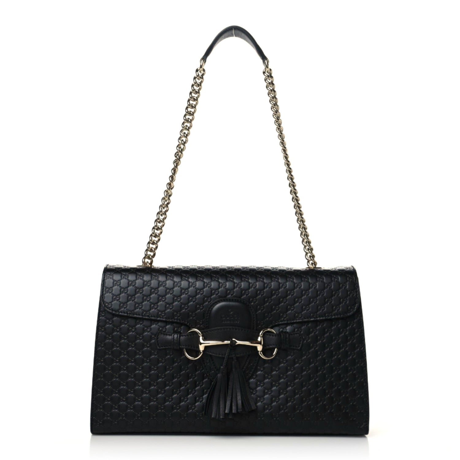 Gucci Microguccissima Medium Emily Chain Shoulder Bag Black 1 of 10