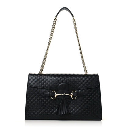 Gucci Microguccissima Medium Emily Chain Shoulder Bag Black 1 of 10