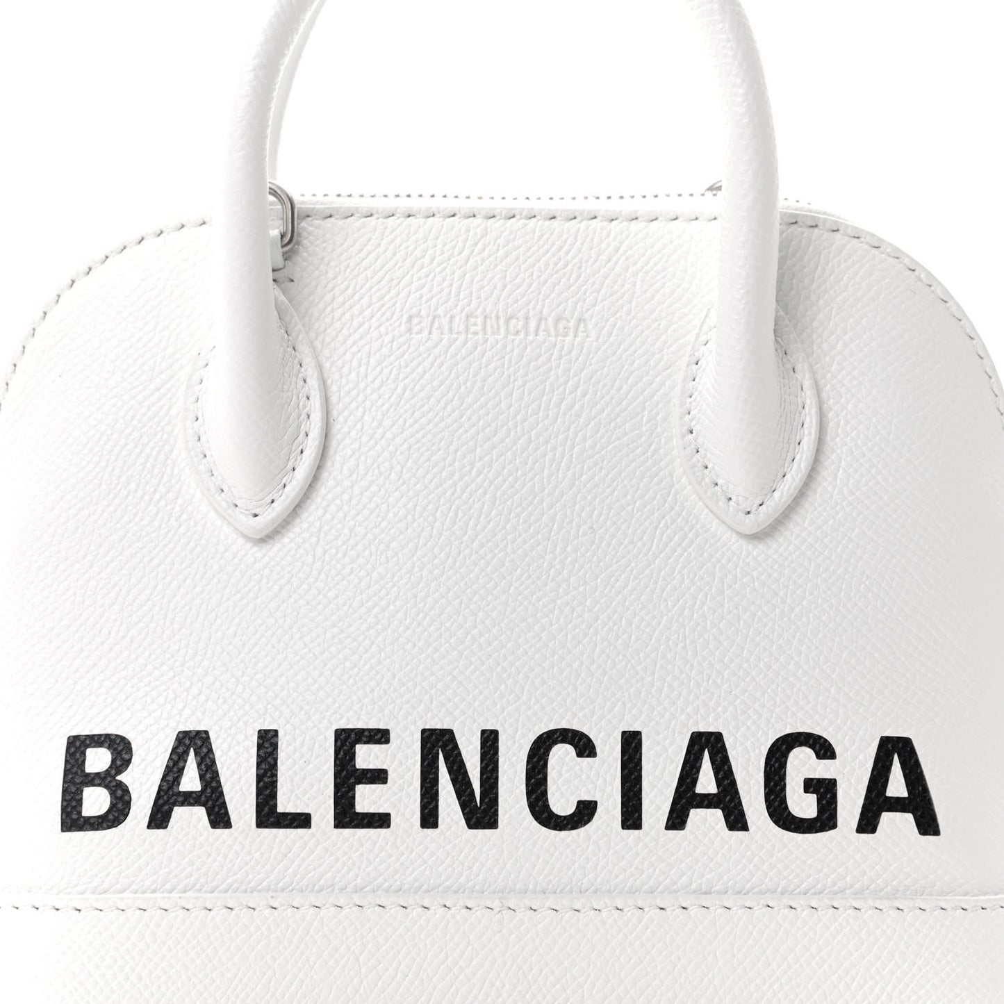 Grained Calfskin XXS Ville Top Handle Bag White Black