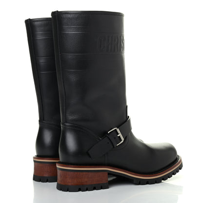 Christian Dior Calfskin Embossed Dior Quest 35mm Biker Boots 36.5 Black 3 of 4