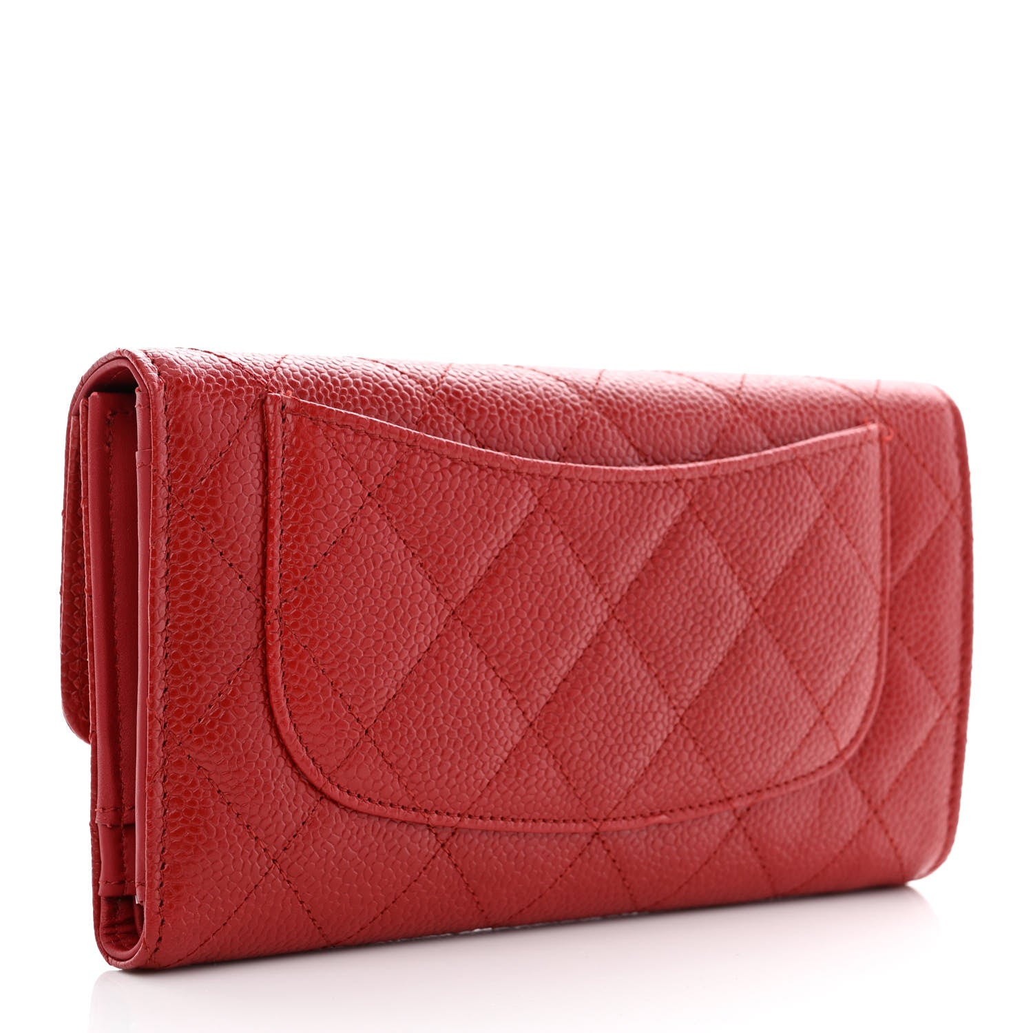 Chanel Caviar Quilted Large Flap Wallet Red 3 of 9